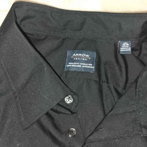 Arrow Black Button-Up Dress Shirt – Regular Fit, Wrinkle - Picture 2 of 2